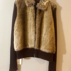 Faux Fur and Knit Jacket